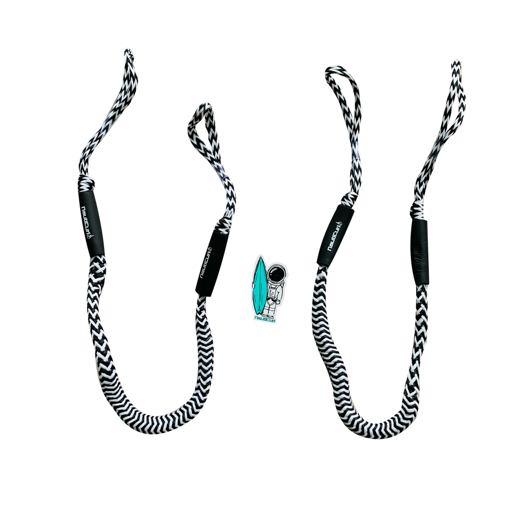 NautiCurl Bungee Boat Ropes - Shock Absorbing (2 Ropes)