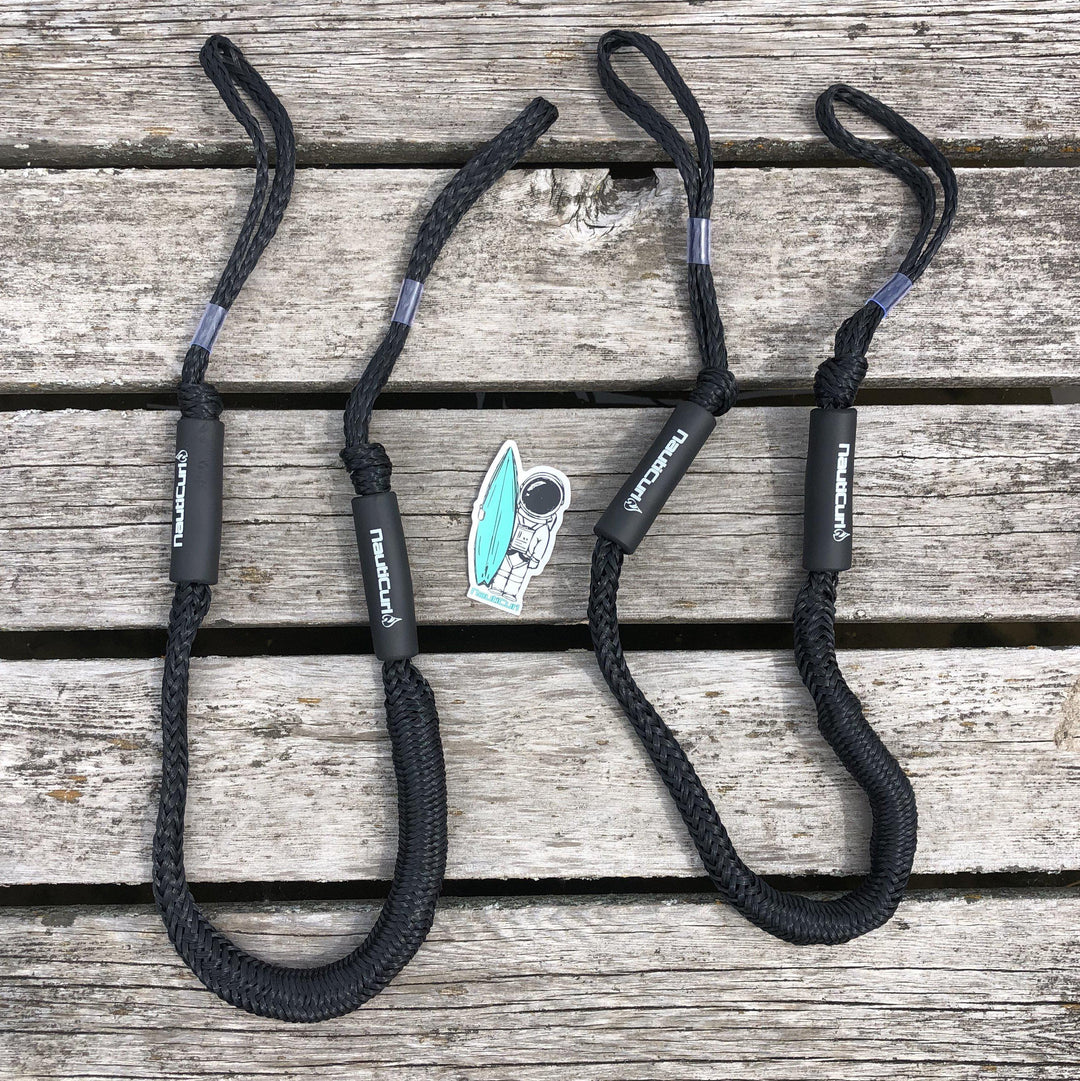 NautiCurl Bungee Boat Ropes - Shock Absorbing (2 Ropes)