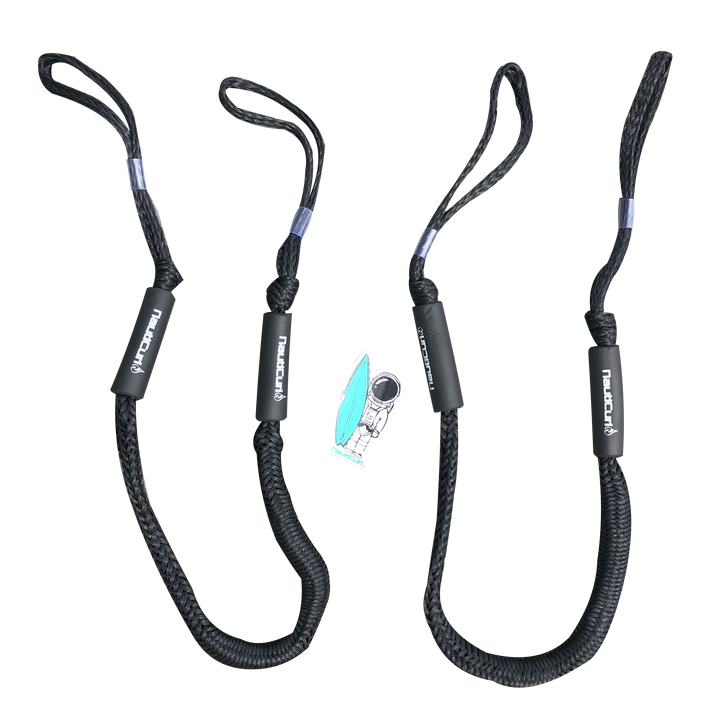 NautiCurl Bungee Boat Ropes - Shock Absorbing (2 Ropes)