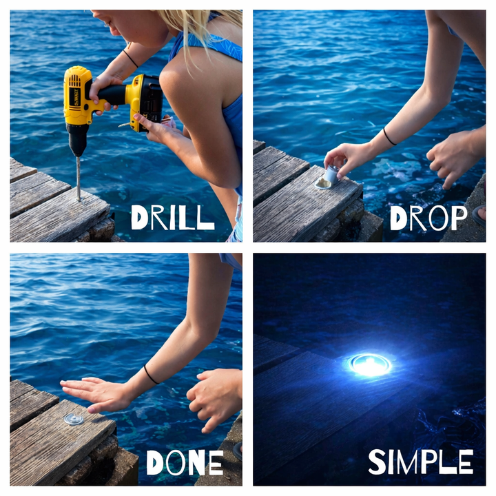 LED Dock &amp; Deck Pods - Solar Powered Light Dots